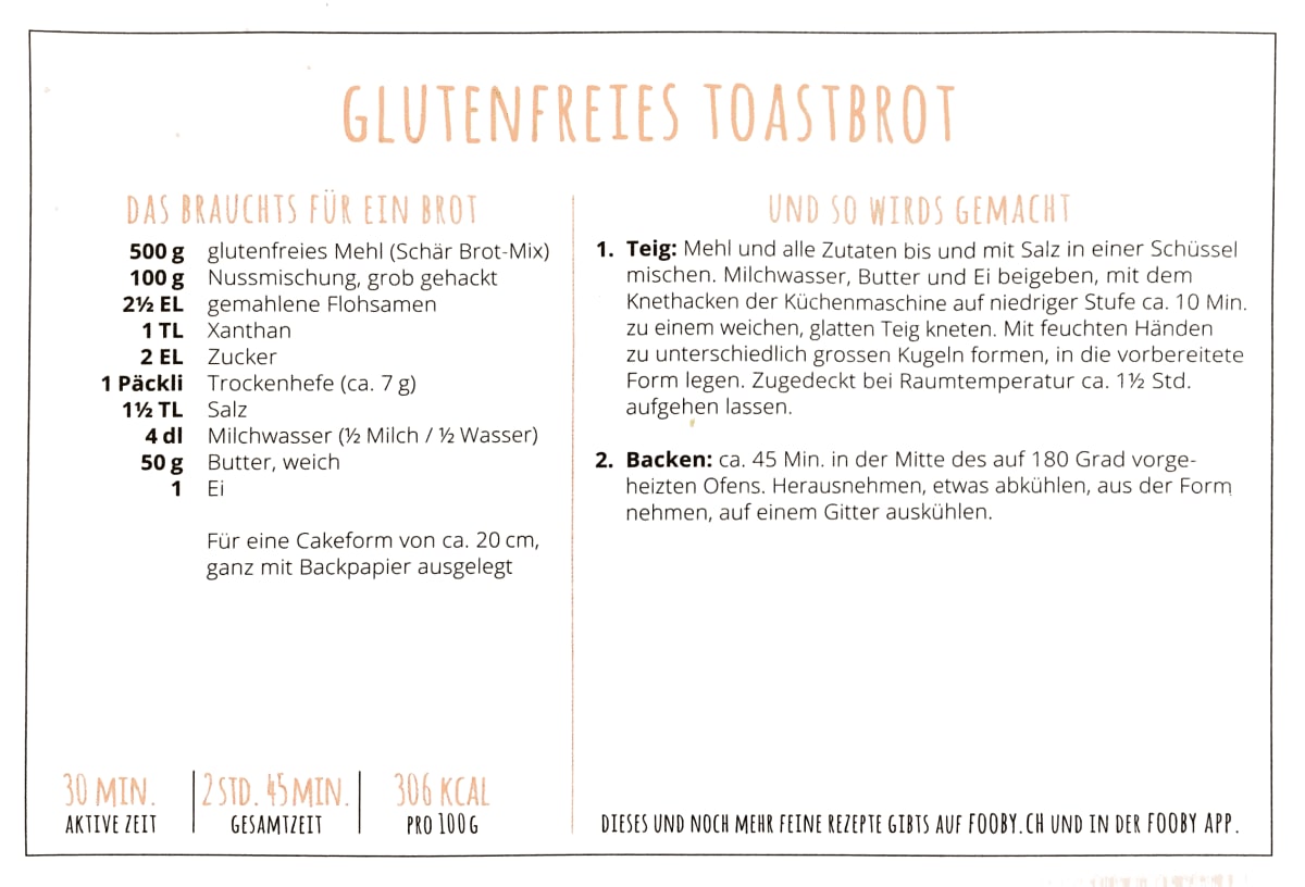 Glutenfreies Toastbrot