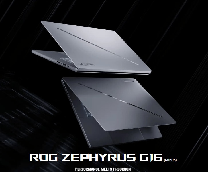 Asus Zephyrus G16, Intel Ultra 9-285H, RTX 5070 Ti, 32 GB DDR5X-7467, 1-2 TB SSD, QHD+ 240 Hz OLED 500 nits 100% DCI-P3
