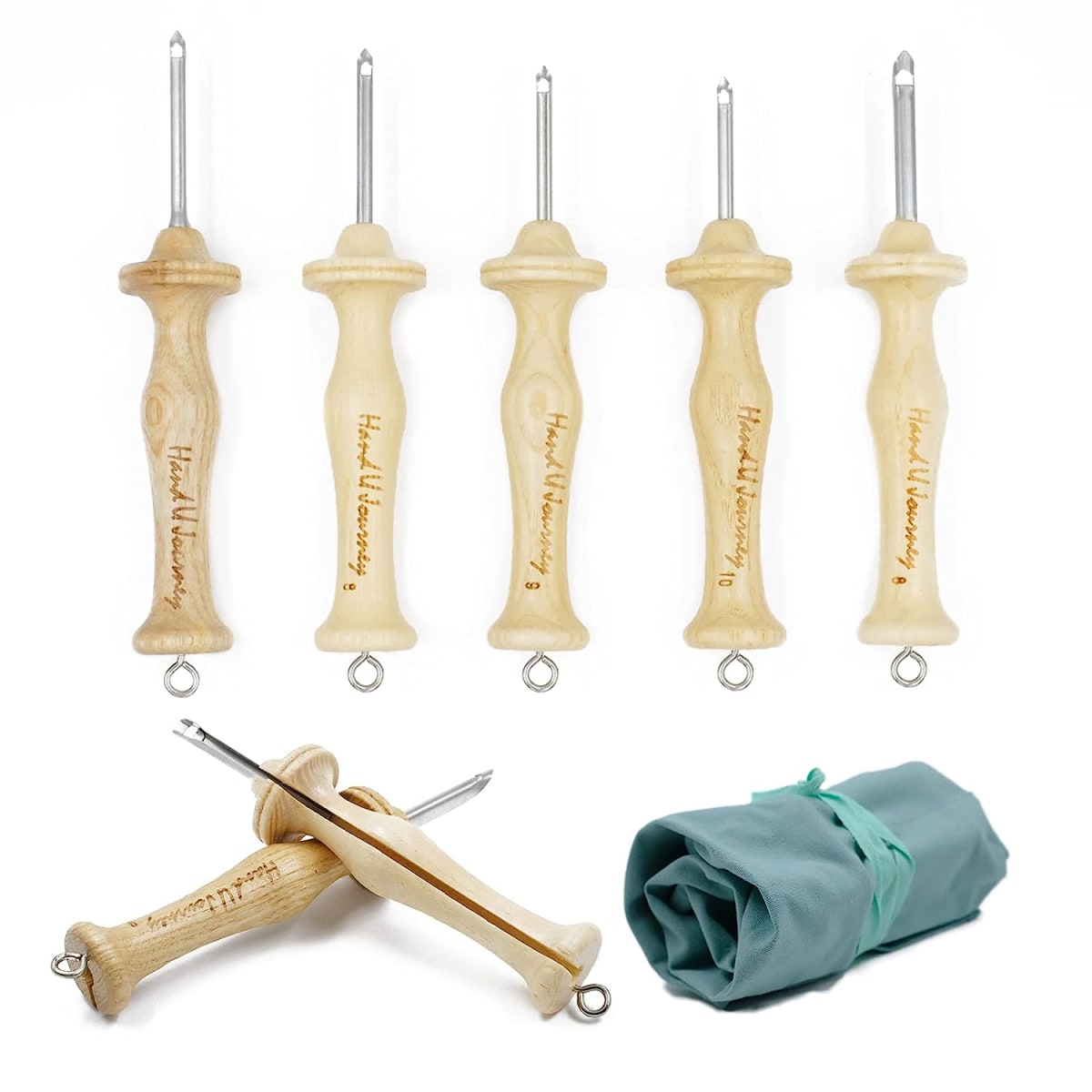 Wooden Handle Punch Needle Rug Hooking Tool Complete Set
