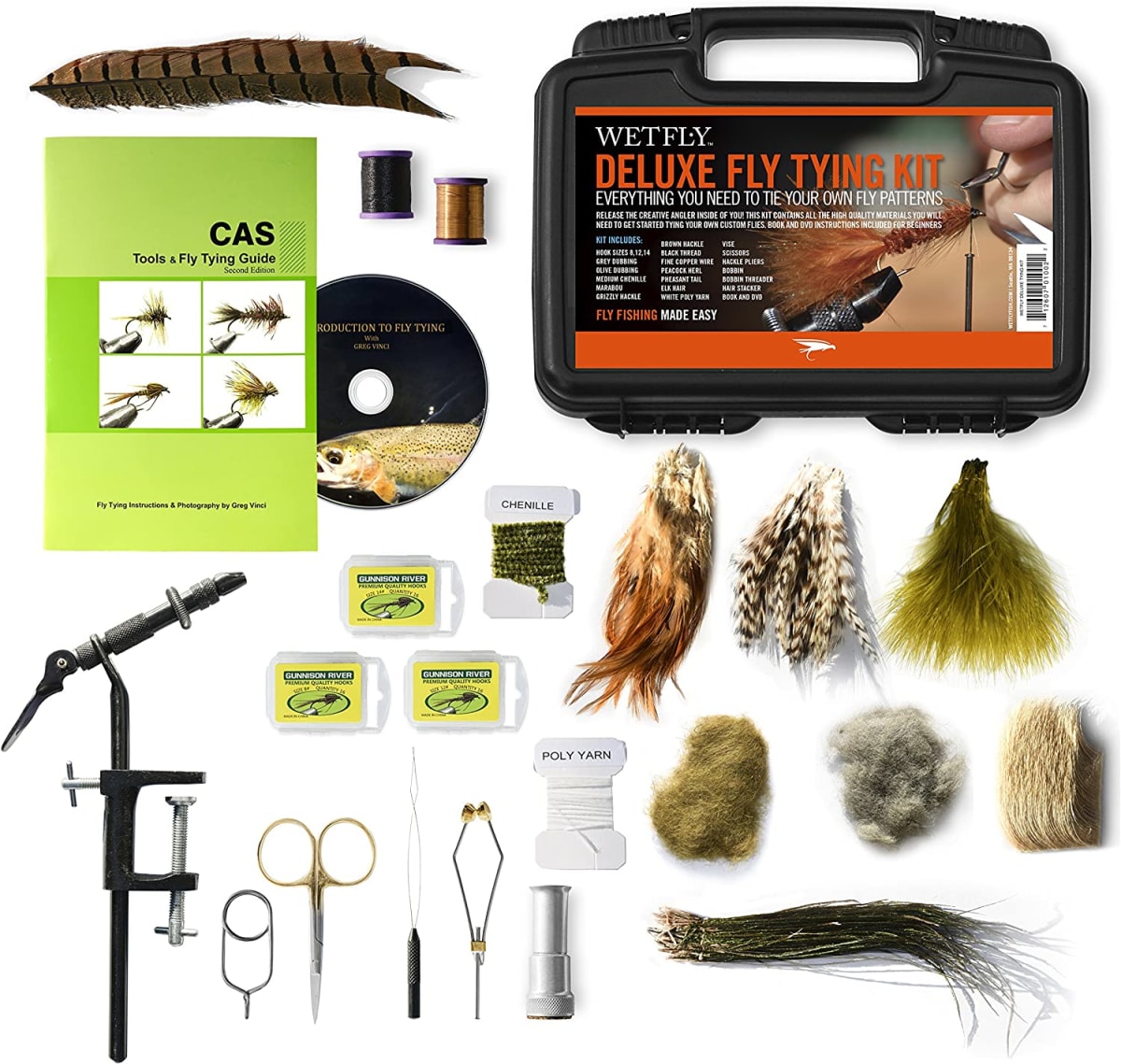 Deluxe Fly Tying Kit with Book and Dvd