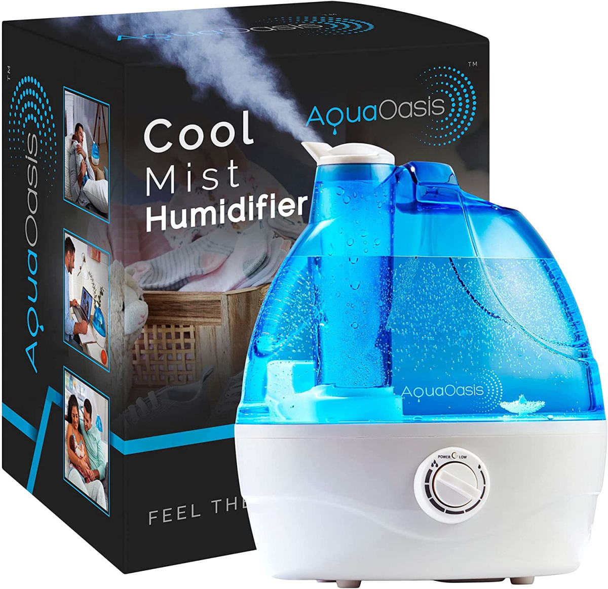 Cool Mist Humidifier {2.2L Water Tank} Quiet Ultrasonic Humidifiers for Bedroom & Large room - Adjustable -360 Rotation Nozzle, Auto-Shut Off, Humidifiers for Babies Nursery & Whole House