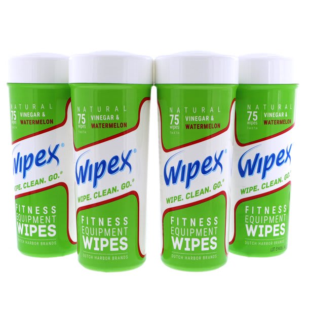 Wipex Natural Fitness Equipment Surface Cleaner Wipes, Watermelon & Vinegar