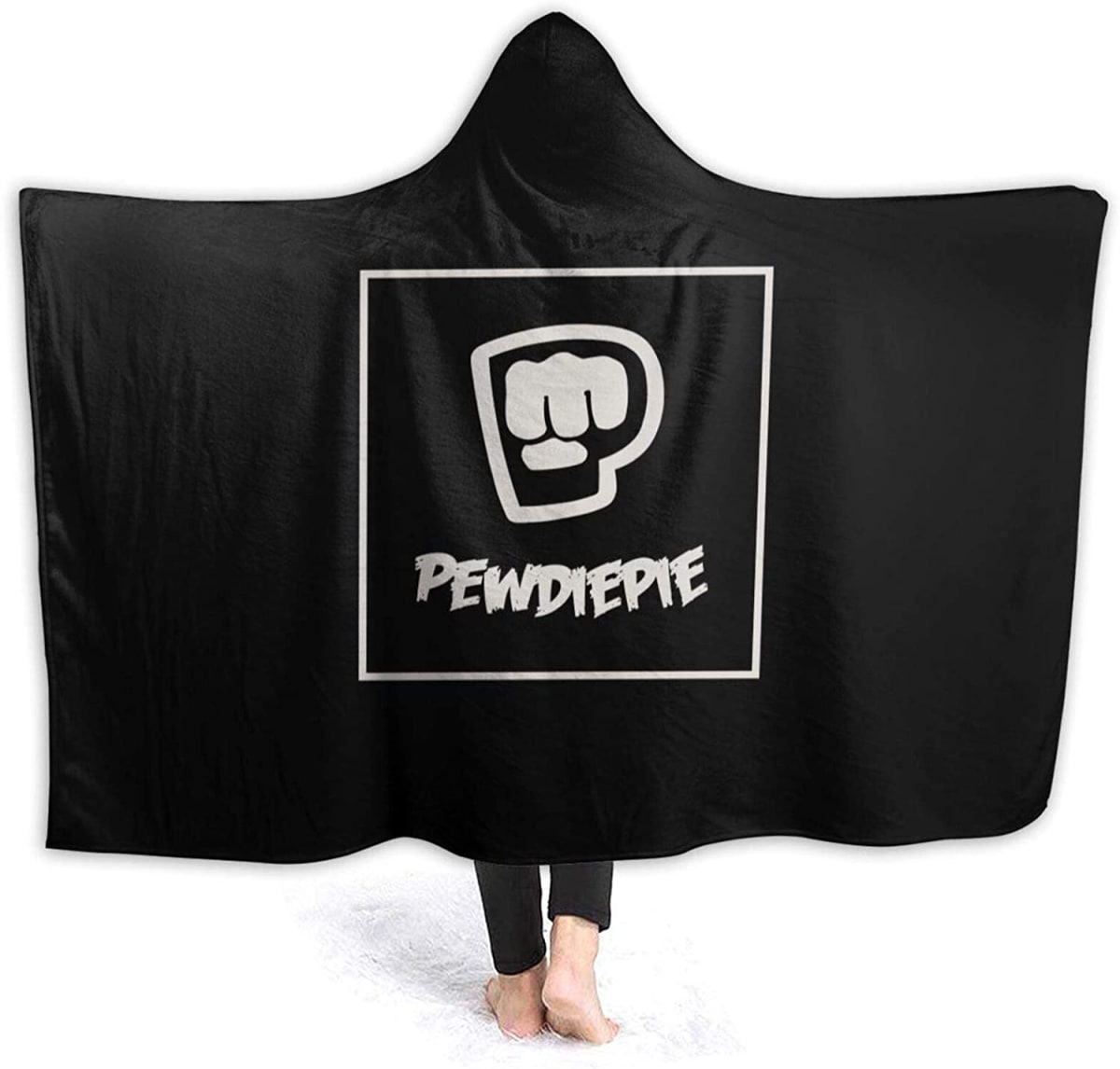 Pewdiepie Hooded Blanket for Mens Woman Soft Warm Fleece Throw Blanket Cloak Shawl Cape for Home Sofa Travel