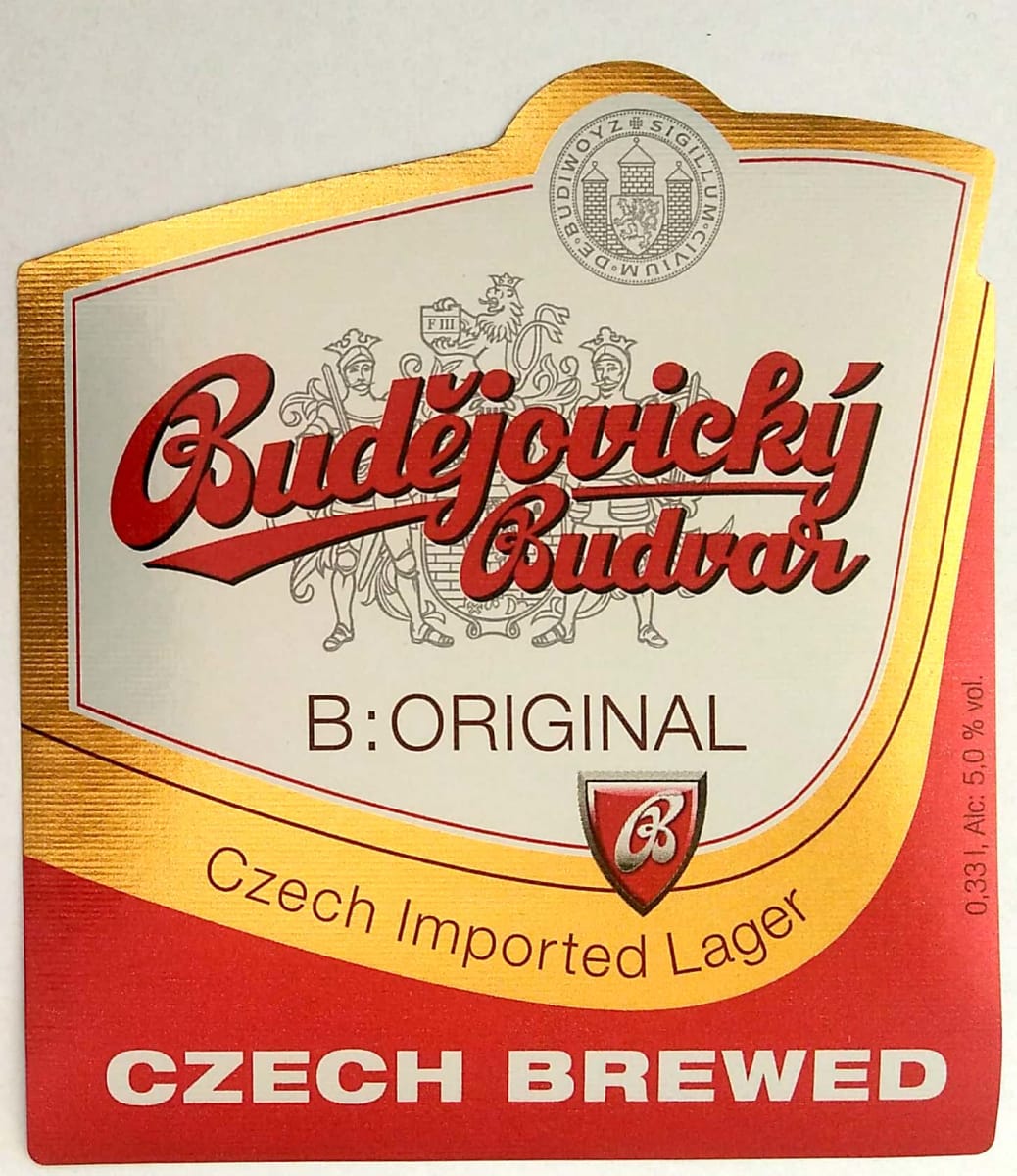 Budějovický Budvar B ORIGINAL Czech Imported Lager 0,33l Czech brewed Etk. A