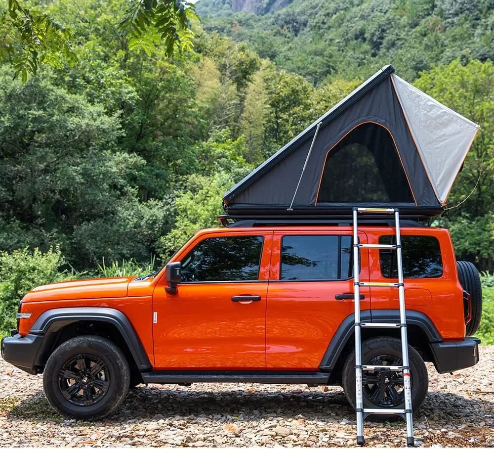Triangle Clamshell Hard Shell Top Roof Tent