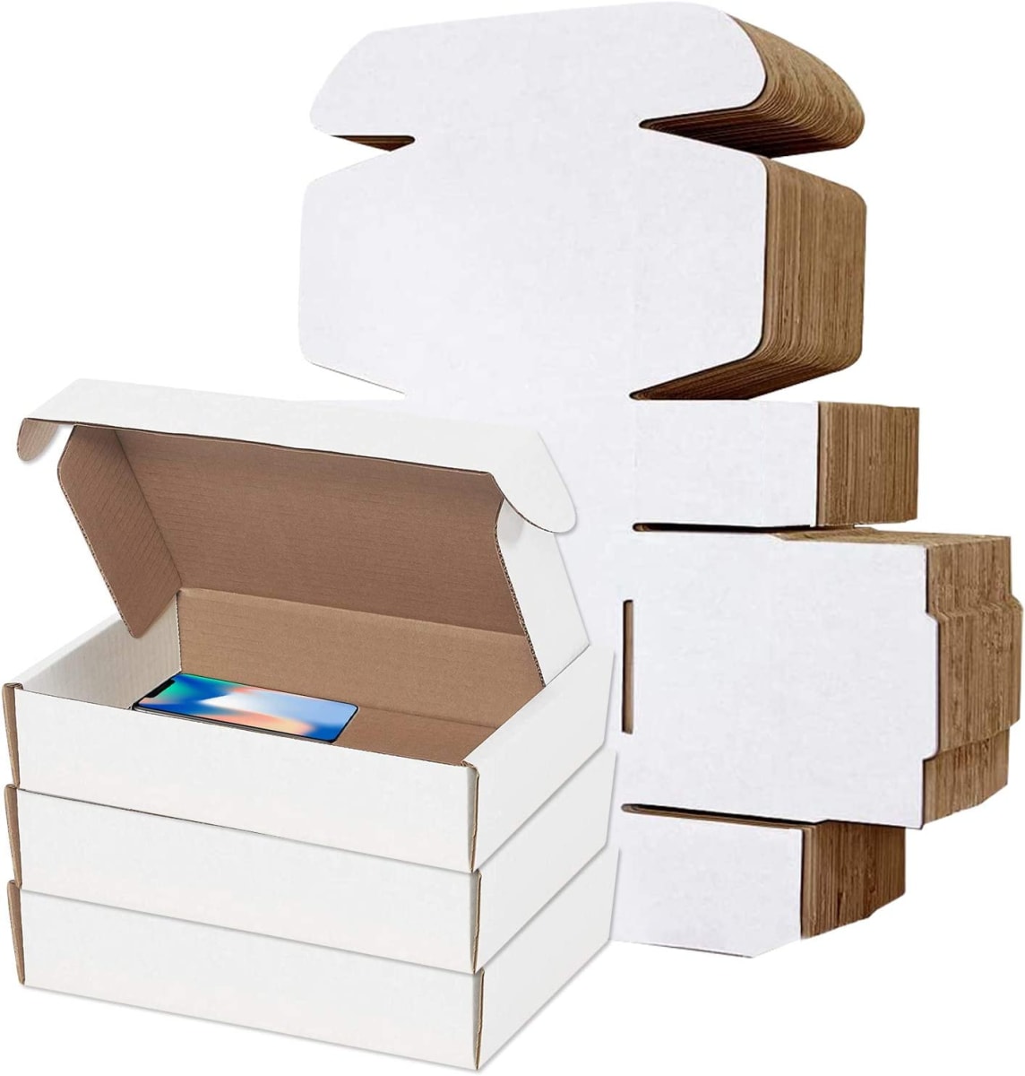 10.8x6.5x2 Inches White Package Box Hard White Corrugated Cardboard Shipping Boxs White Gift Wrap Box