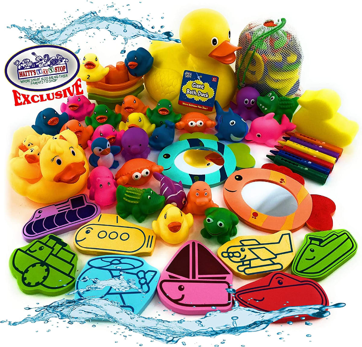 Ultimate Bath Toys Set Featuring Giant Rubber Duck