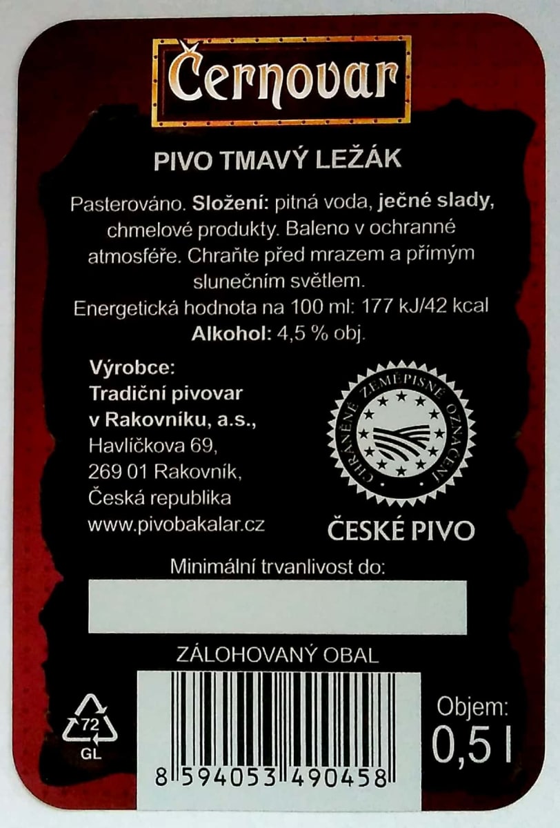 Černovar černé 0.5l Etk. B