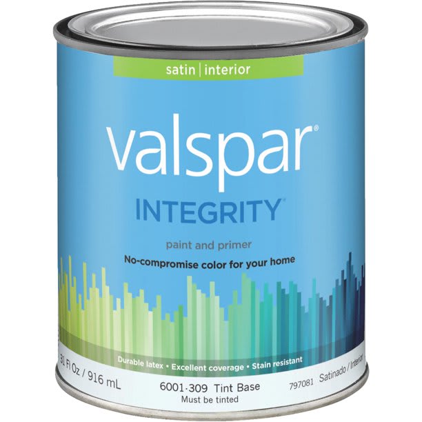 Valspar Integrity Latex Paint And Primer Satin Interior Wall Paint