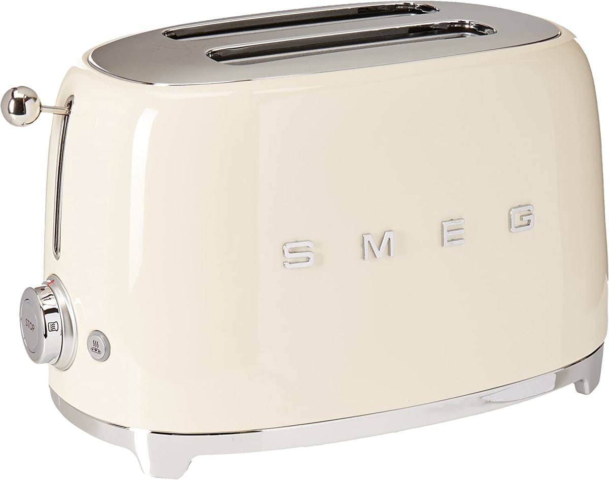 Smeg TSF01CRUS 50's Retro Style Aesthetic 2 Slice Toaster