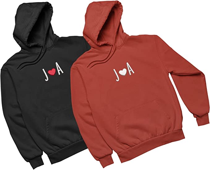 Custom Embroidered Matching Couple Hoodies