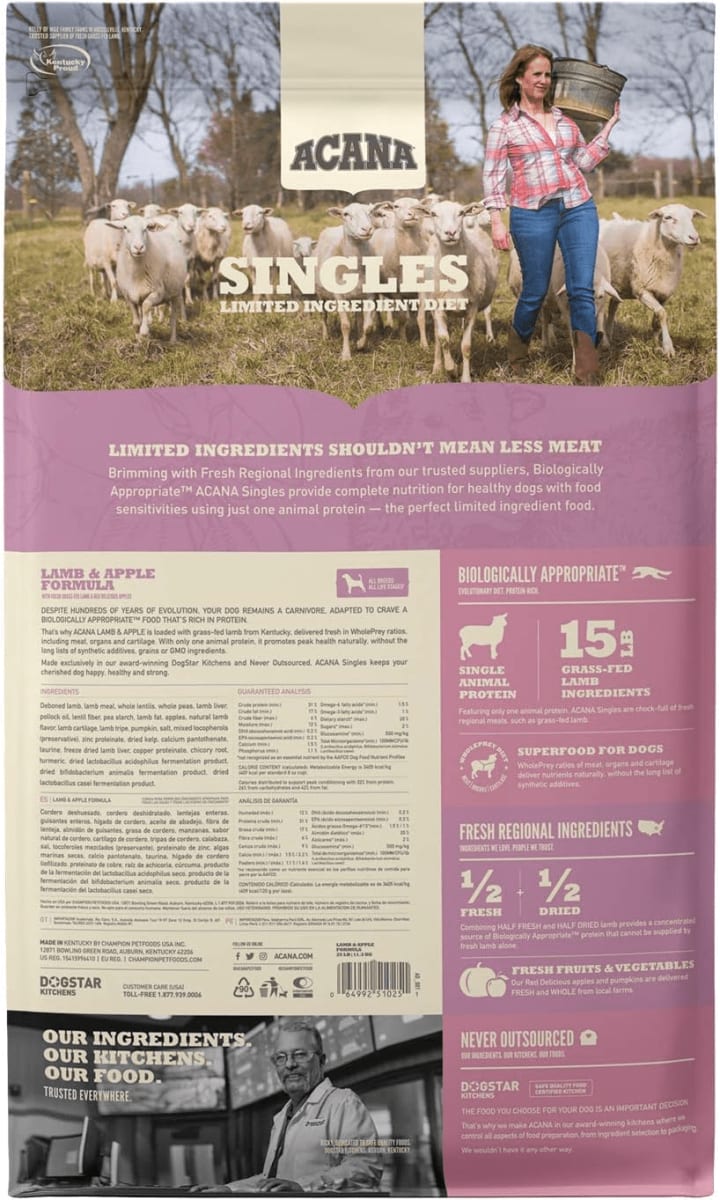 Acana Singles Limited Ingredient Diet Lamb & Apple Formula Dry Dog Food