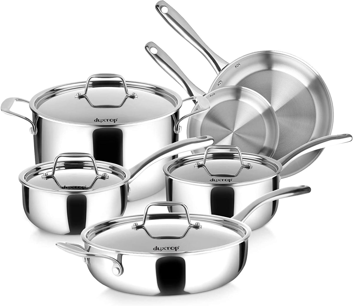 Duxtop Whole-Clad Tri-Ply Stainless Steel Induction Cookware Set