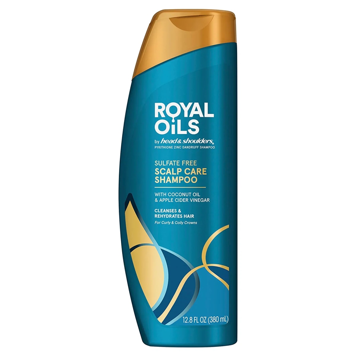 Royal Oils Sulfate-Free Scalp Care Anti-Dandruff Shampoo for Natural, Curly, and Coily Hair, with Coconut Oil and Apple Cider Vinegar, Paraben Free, 12.8 Fl Oz