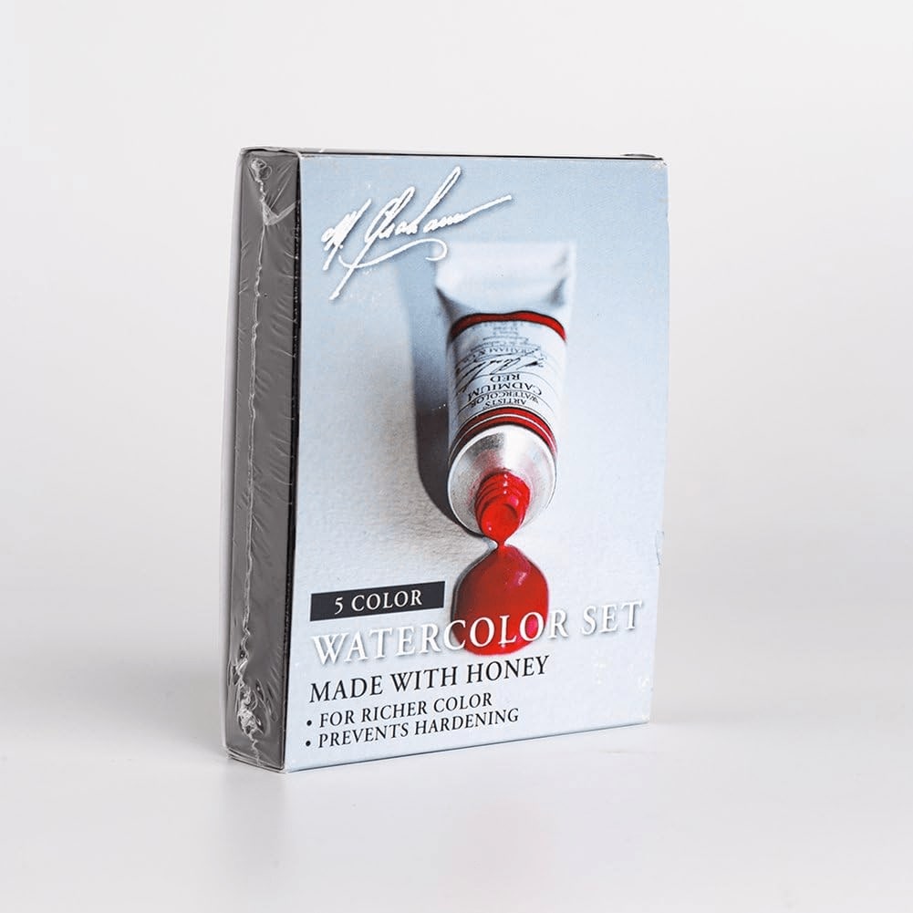 M. Graham 33-Set 1/2-Ounce Tube Watercolor Paint Basic 5-Color Set