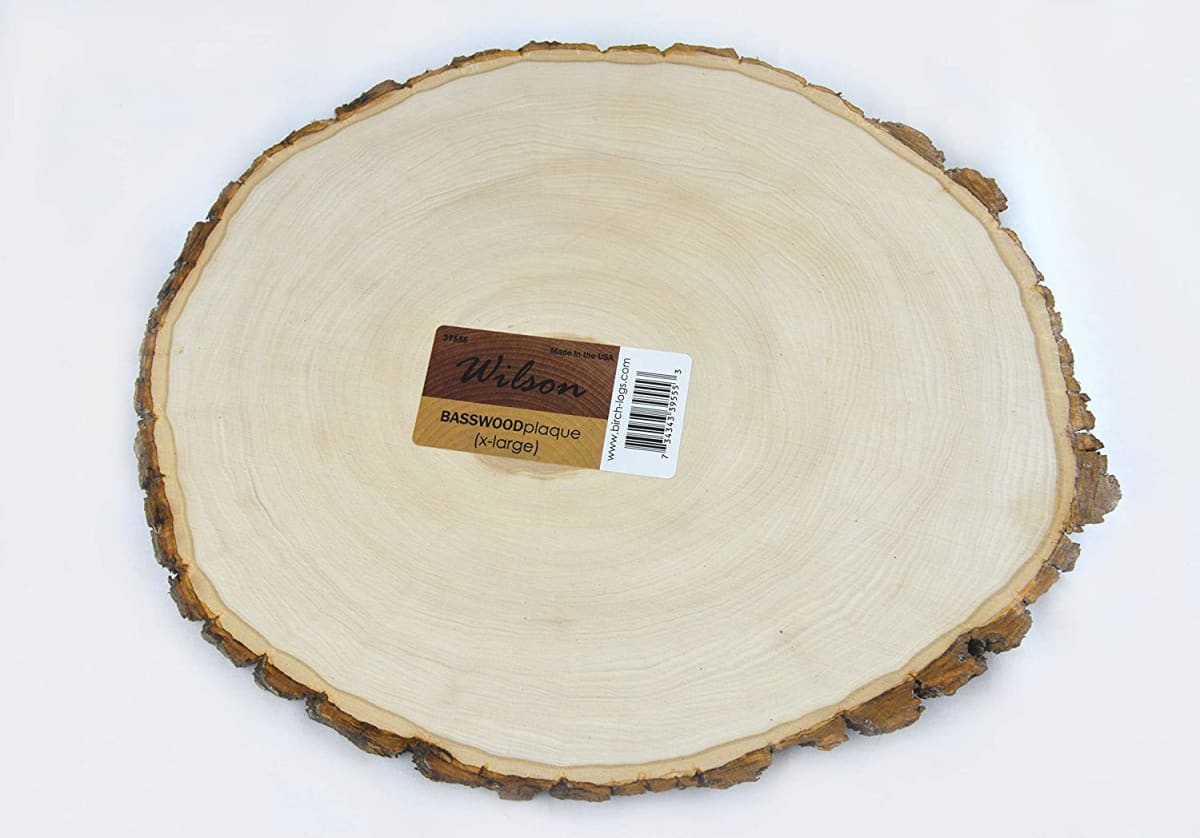 Wood: Live Edge Basswood Round Wood Cookie