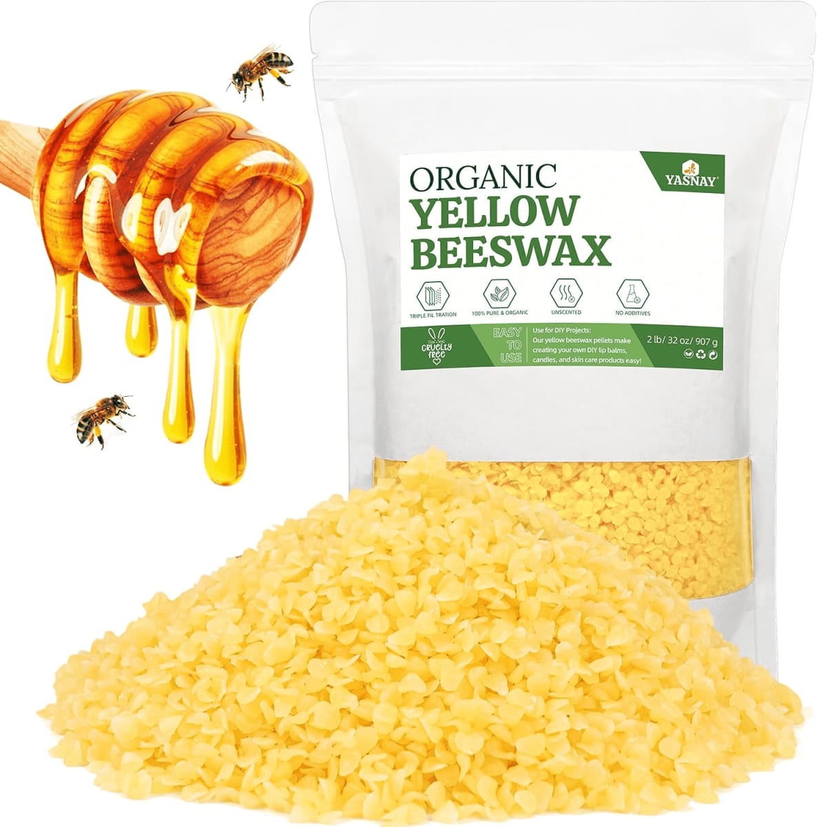 Yellow Beeswax Pellets