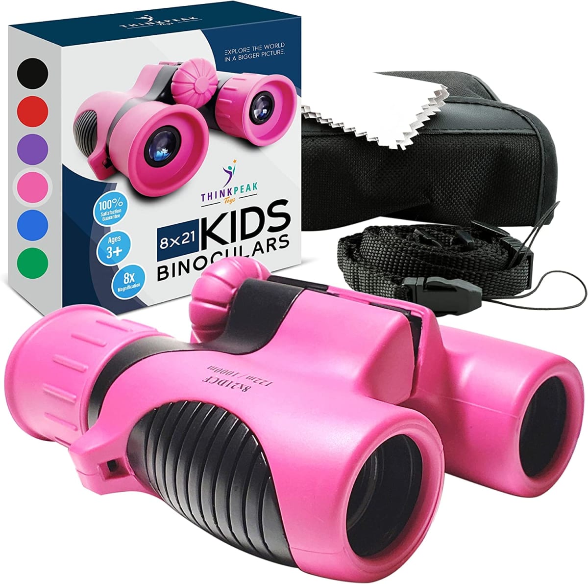 Binoculars for Kids - High Resolution, Shock-Resistant Real Toy Binoculars for 3-12 Girls and Boys - Holiday Gifts & Stocking Stuffers for Kids, Pink