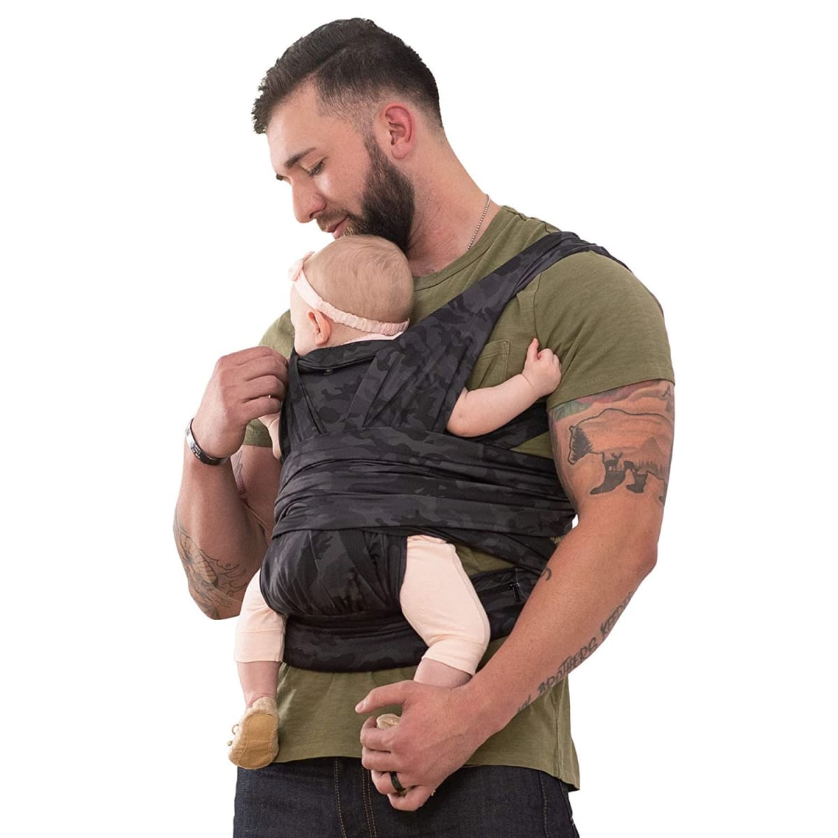 Baby Carrier—ComfyFit | Black Camo with Waist Pocket