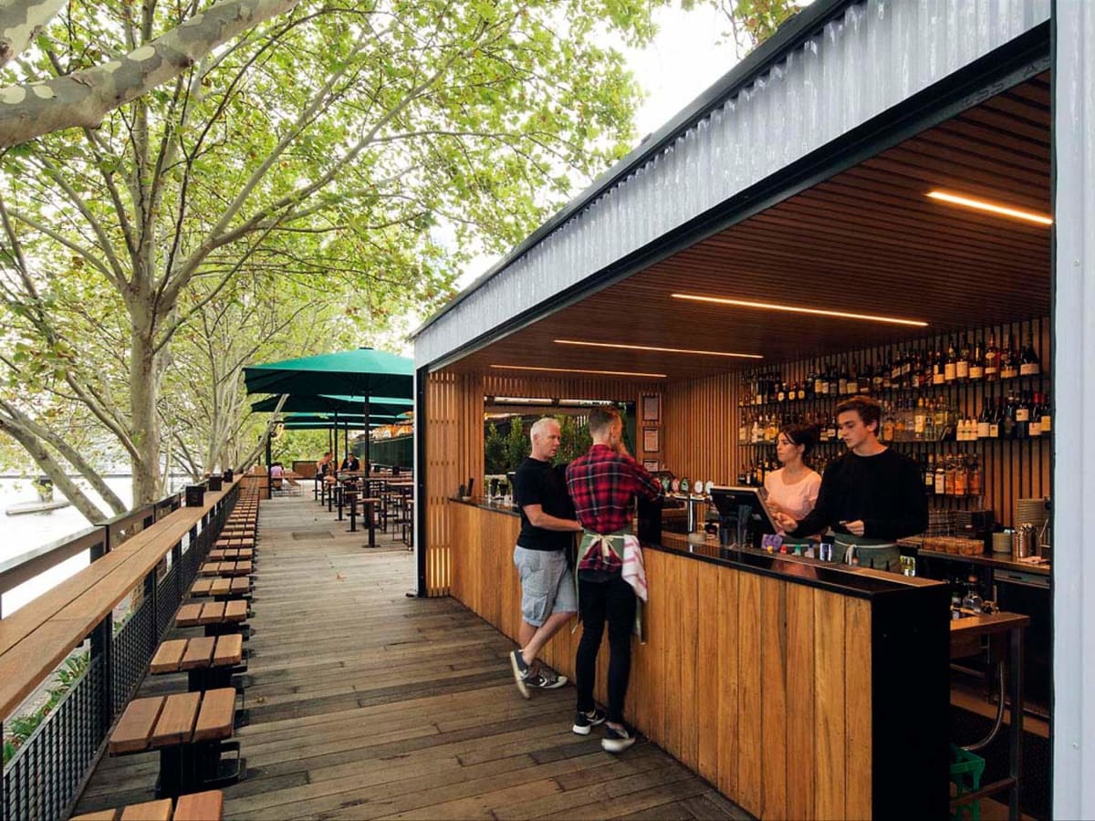 Have a drink at the Arbory Bar and Eatery along the Yarra River