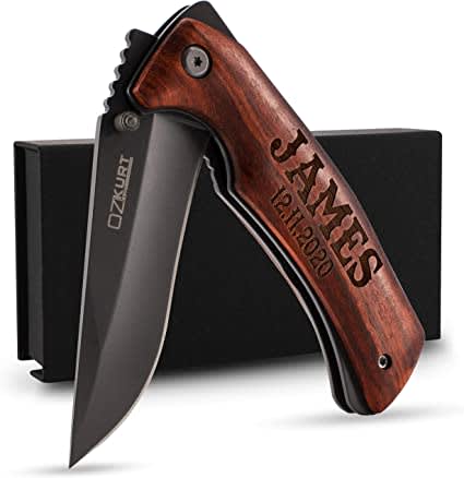 Engraved Pocket Knife for Men with Name & Text