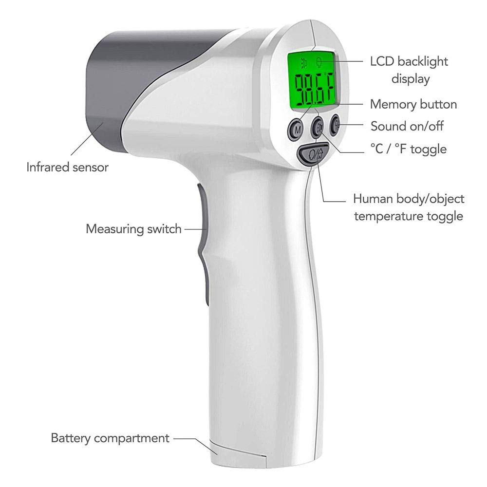 Medical Grade Heavy Duty Touchless Infrared Forehead Thermometer