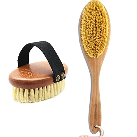 ICANdOIT Premium Dry Brushing Body Brush&Long Handle Classic Body Brush for Cellulite and Lymphatic Drainage Massager, Body Scrubber Shower Brush for Back