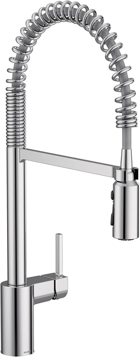 Align Chrome One-Handle Pre-Rinse Spring Pulldown Kitchen Faucet with Pull Down Sprayer and Power Boost