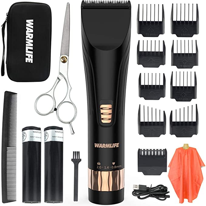 Warmlife Hair Clippers for Men Professional Cordless with Quiet, Smooth, Lightweight, Electric Hair Trimmer for Men Set, Hair Cutting Kits Barber Clippers Recommend (x5)