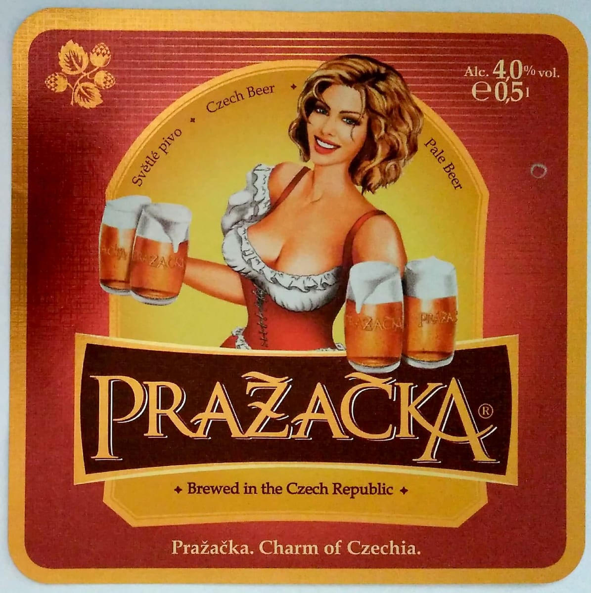 Pražačka světlé pivo Charm of Czechia Etk. A