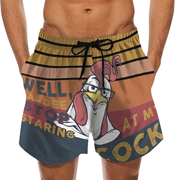 Jogger Shorts Pants Men Dissolving Swim Shorts Prank,Drawstring Special Cock Print Beer Festival Beach Casual Trouser