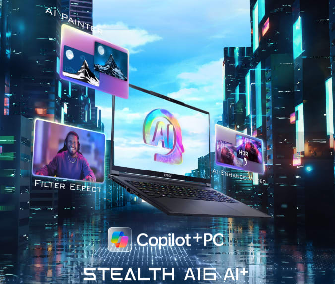 MSI Stealth A16, Ryzen AI 9 HX 370, RTX 4070, 32 GB DDR5X-7500, 1 TB SSD, QHD+ 240 Hz