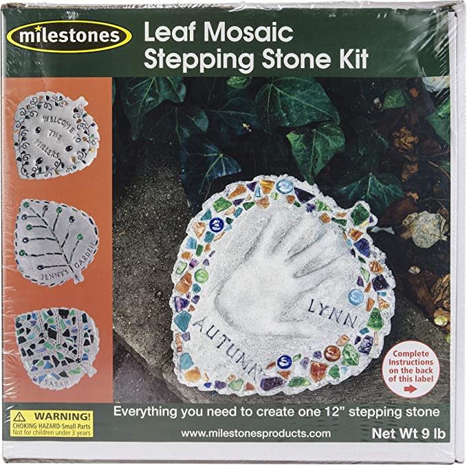 Milestones Decorative Mosaic Leaf Stepping Stone