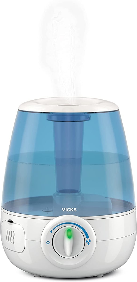 Filter-Free Ultrasonic Cool Mist Humidifier, Medium Room, 1.2 Gallon Tank-Humidifier for Baby and Kids Rooms, Bedrooms and More