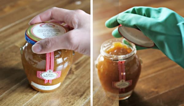 If you're having trouble opening a jar, use a kitchen glove to add some grip