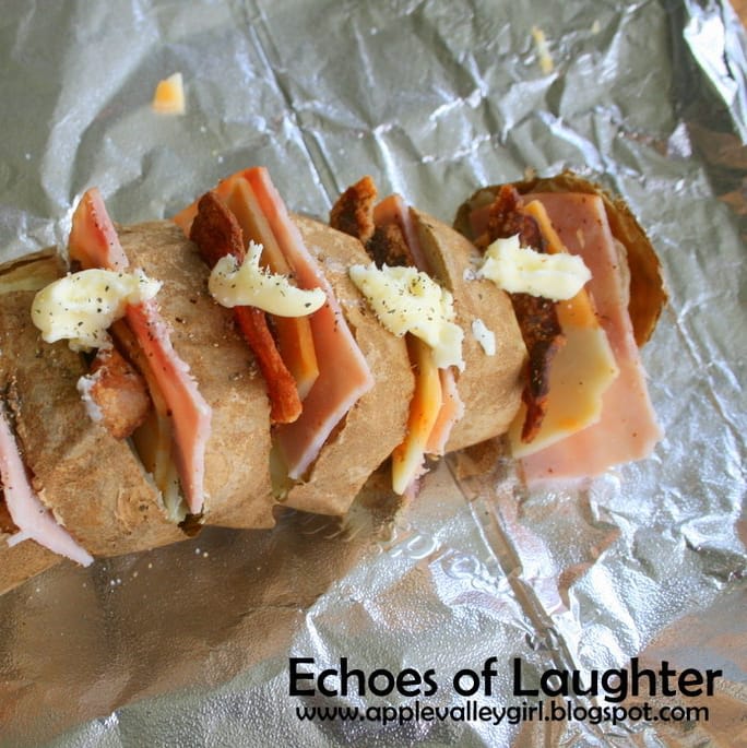 Potato Boat with Ham, Cheese & Bacon