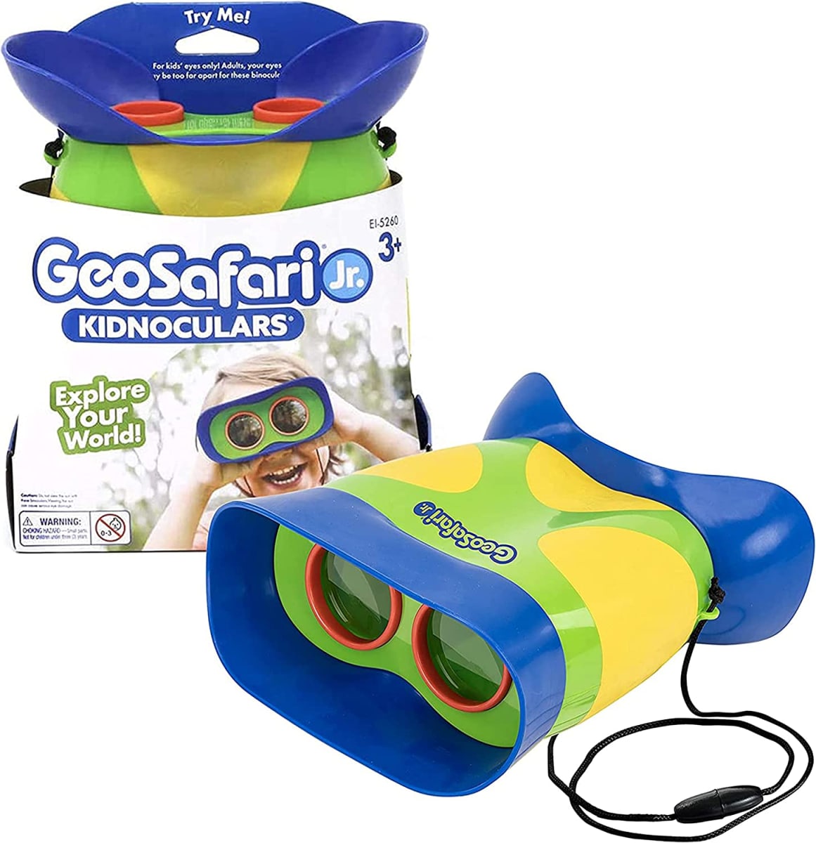 GeoSafari Jr. Kidnoculars, Binoculars for Toddlers & Kids, Stocking Stuffers for Boys & Girls, Ages 3+