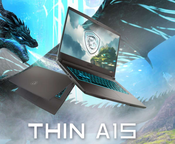 MSI Thin A15, Ryzen 5-7535HS, RTX 4060, 16 GB DDR5-5600, 512 GB SSD, FHD 144 Hz 45% NTSC