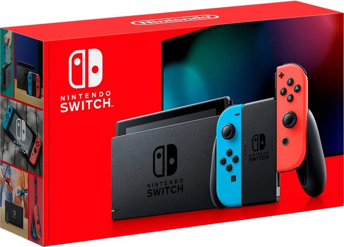 Switch with Neon Blue and Neon Red Joy‑Con