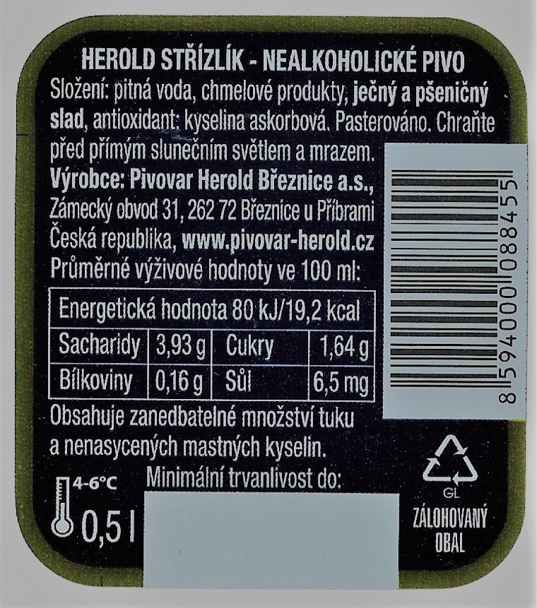 Herold Nealko pivo Střízlík Etk. B
