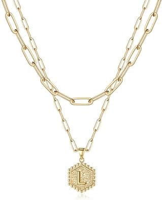 Initial Necklace Hexagon