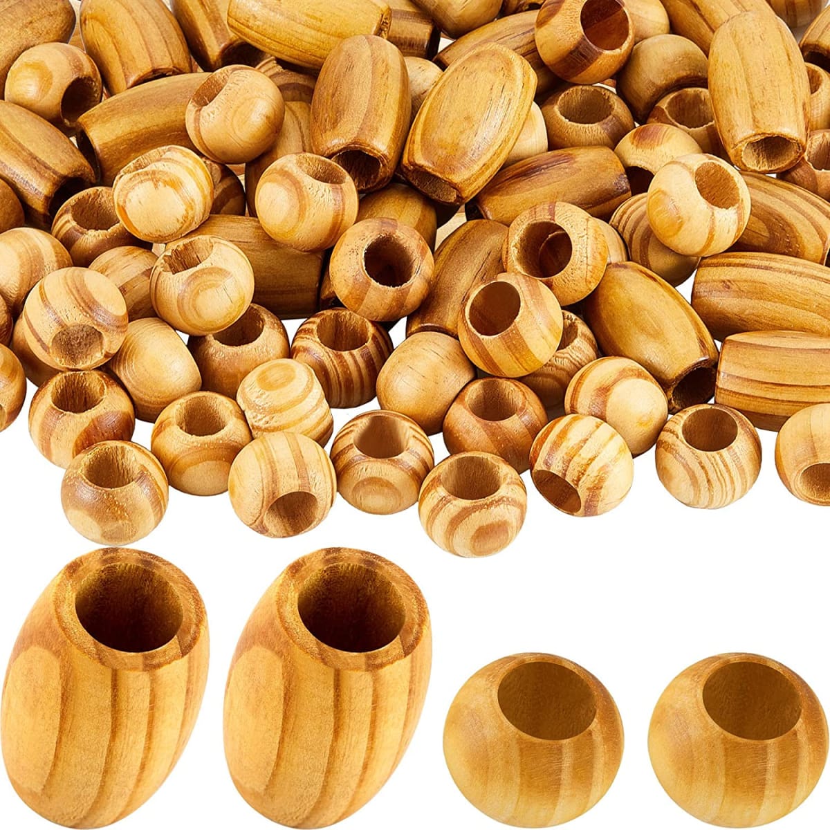 Colored wooden beads