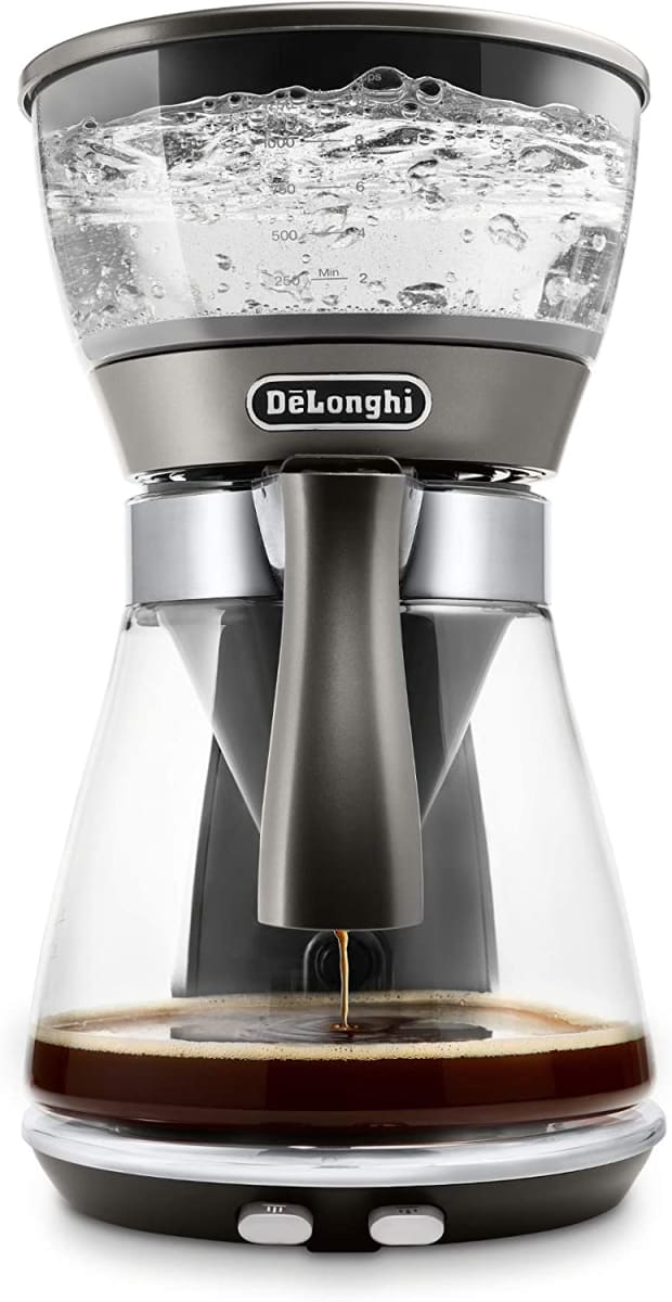 De'Longhi 3-in-1 Specialty Coffee Brewer, IcedCoffee Maker (Bold Cold Brew), Gourmet Pour Over, Premium Drip, SCA GoldenCup Certified, Glass Carafe, 8-Cup, ICM17270