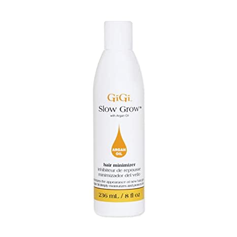 GiGi Slow Grow Hair Inhibitor Lotion with Argan Oil, Hair Regrowth Minimizer, Men and Women, 8 oz, 1-pack