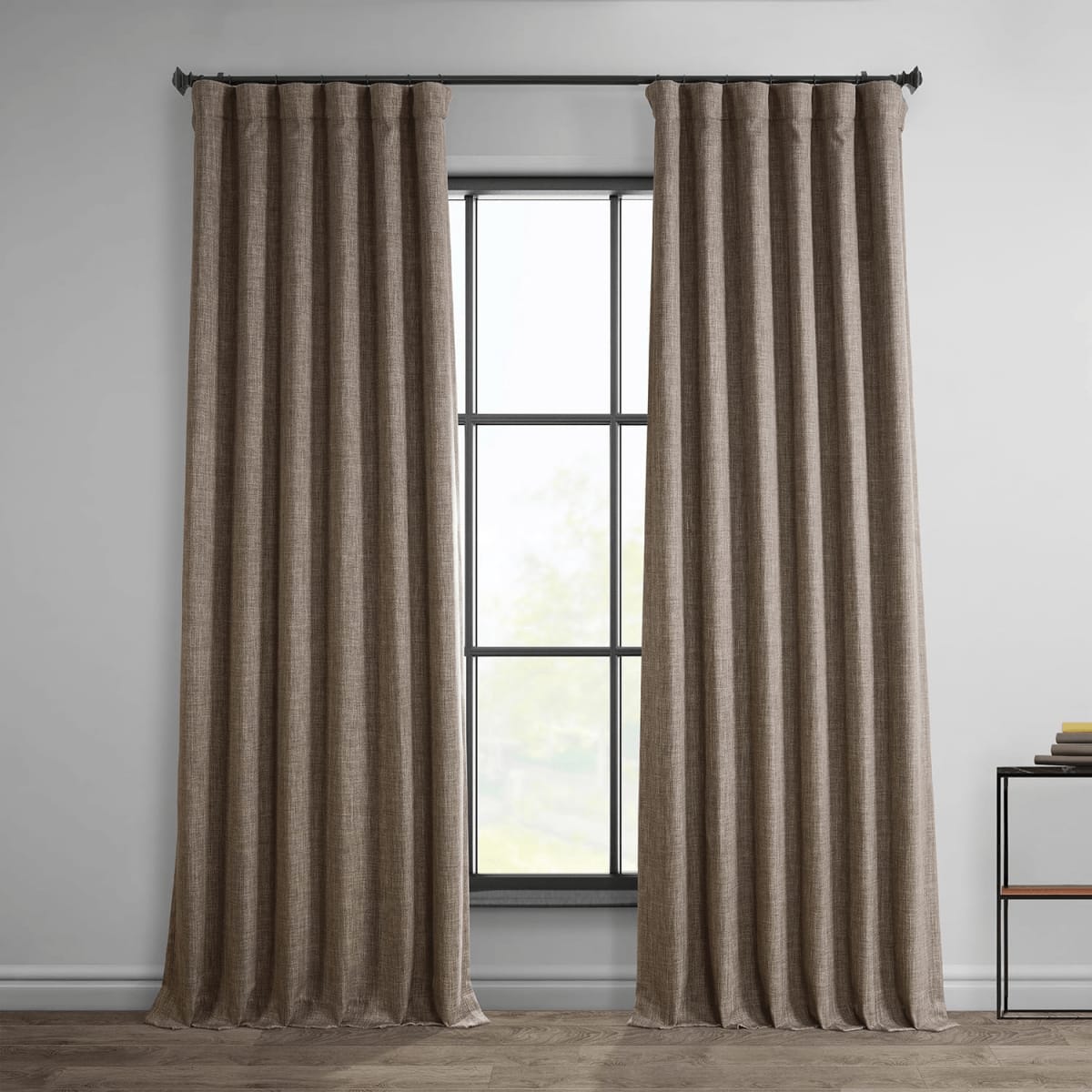 Brown Linen Drapes