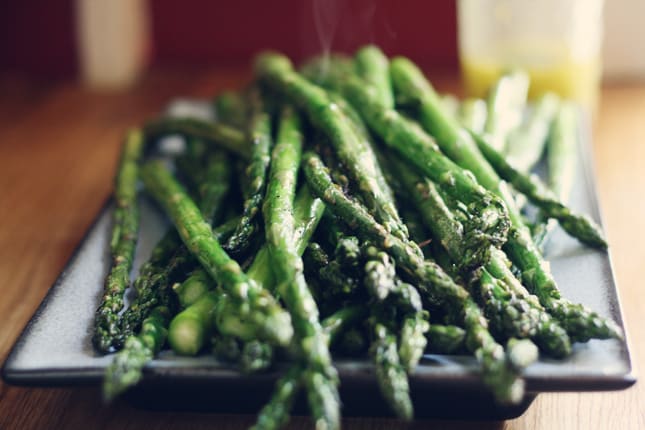 Grilled Asparagus with Lemon & Chive Dressing