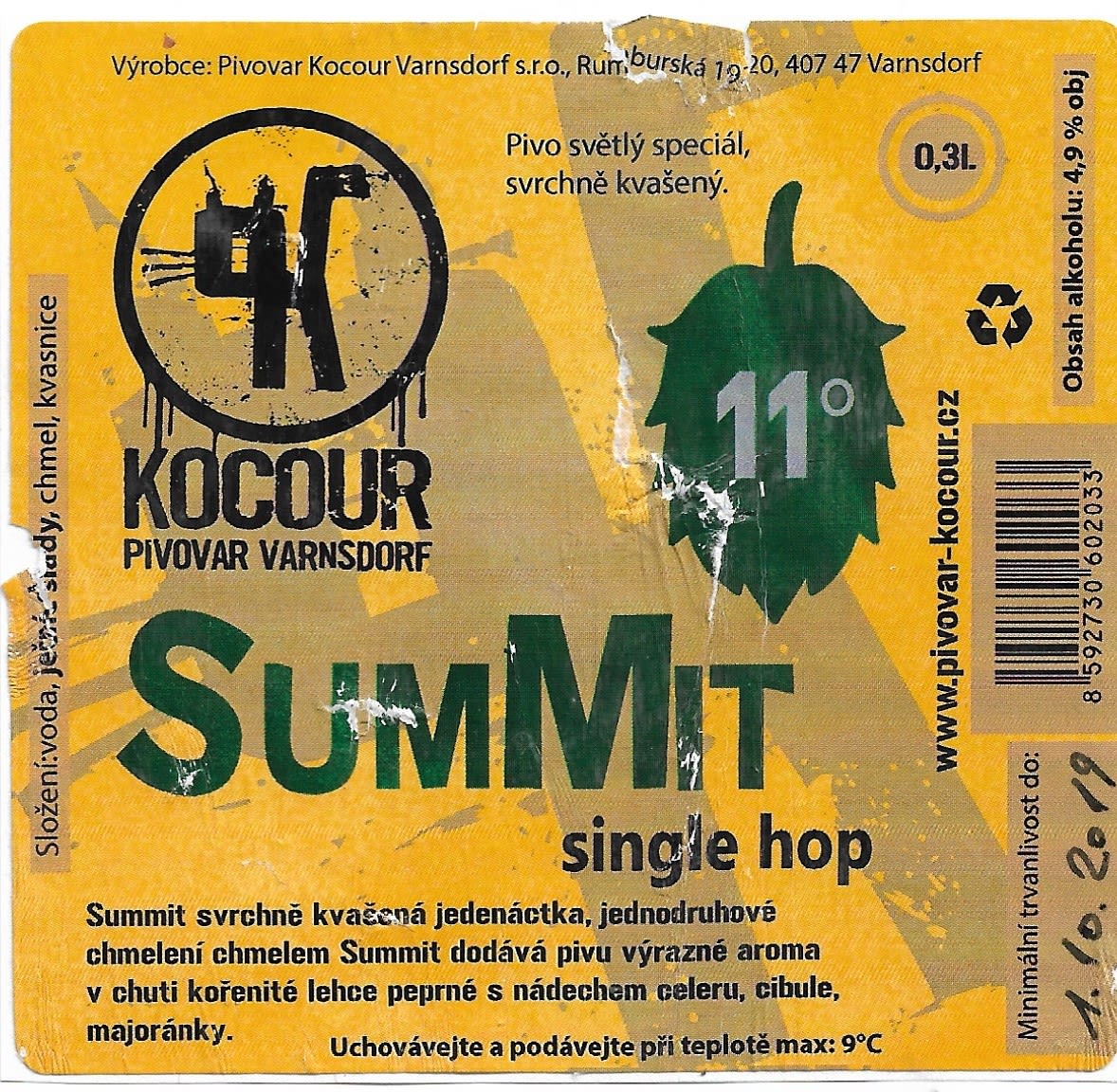 Kocour Summit single hop 0,3L