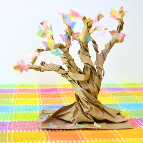 Create paper bag trees