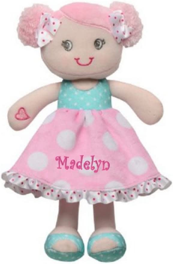Personalized Hearts & Bows Snuggle Doll