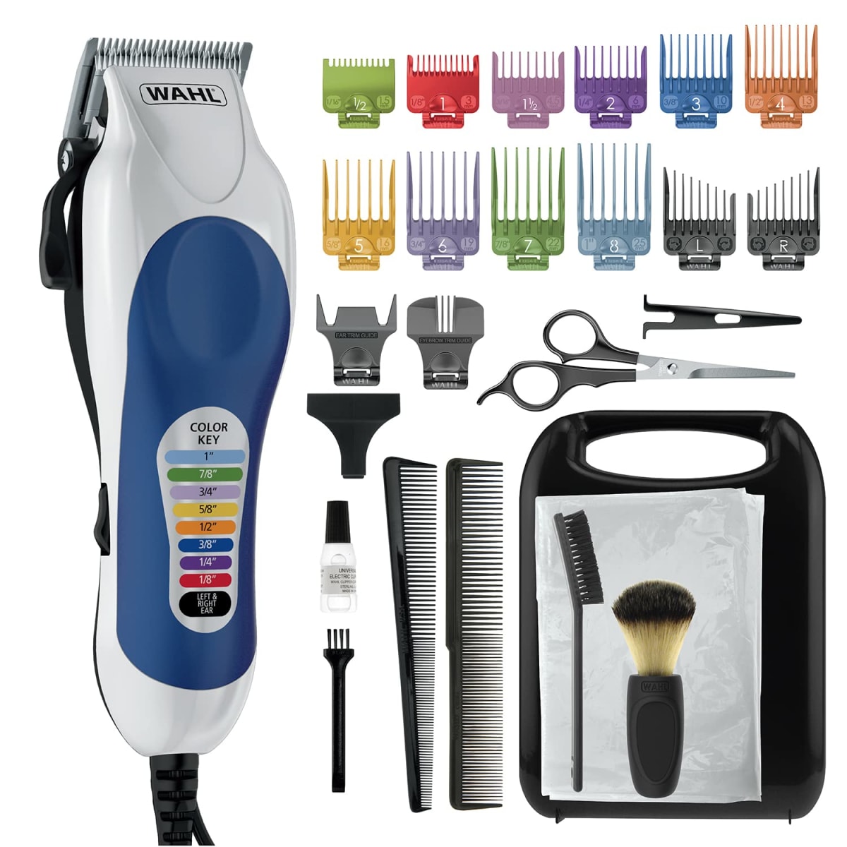 Color Pro Complete Haircutting Kit with Easy Color Coded Guide Combs - Electric Razor for Trimming & Grooming Men